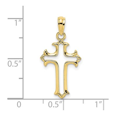 10K Yellow Gold Cut-Out Cross Pendant – view 4