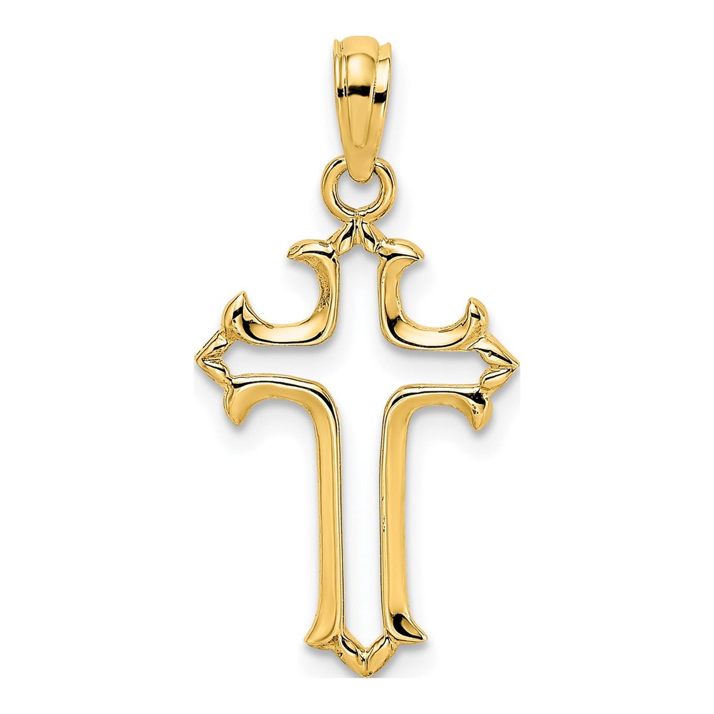 10K Yellow Gold Cut-Out Cross Pendant