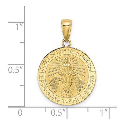 10K Yellow Gold Miraculous Medal Pendant – view 4