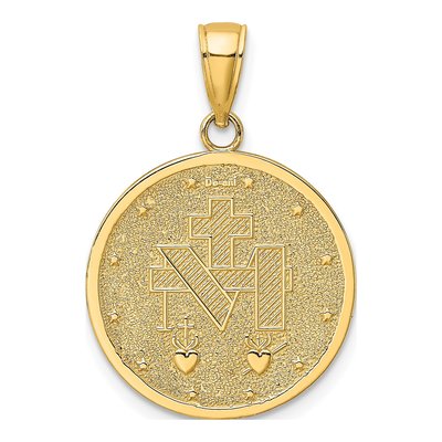 10K Yellow Gold Miraculous Medal Pendant – view 5