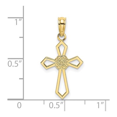 10K Yellow Gold Cut-Out Cross Charm – view 4