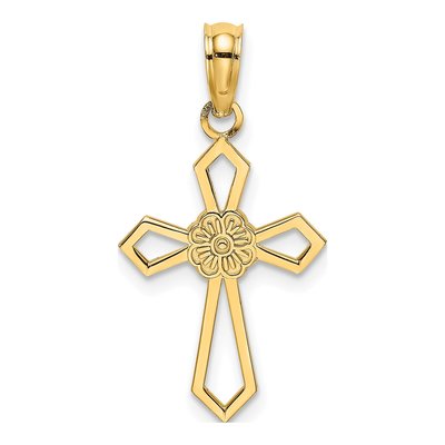 10K Yellow Gold Cut-Out Cross Charm