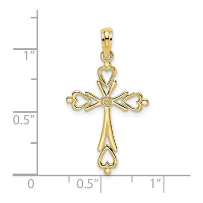10K Yellow Gold Cross Cut-Out Charm – view 4