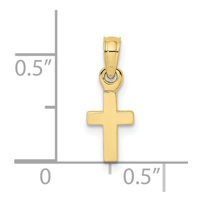 10K Yellow Gold Mini Cross Pendant – view 4