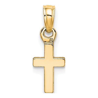 10K Yellow Gold Mini Cross Pendant – view 5