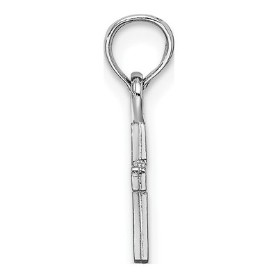10K White Gold Mini Cross Charm Pendant – view 3