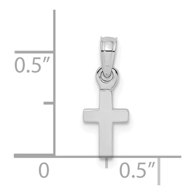 10K White Gold Mini Cross Charm Pendant – view 4