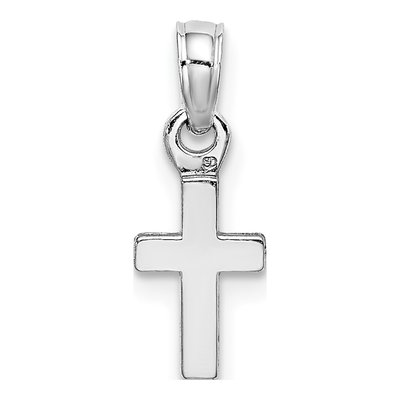 10K White Gold Mini Cross Charm Pendant – view 5