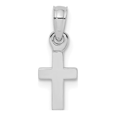 10K White Gold Mini Cross Pendant