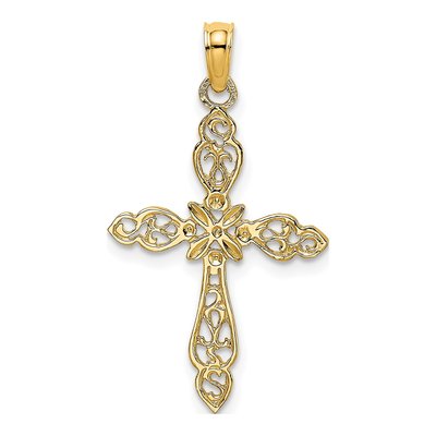 10K Yellow Gold Cut-Out Cross Pendant