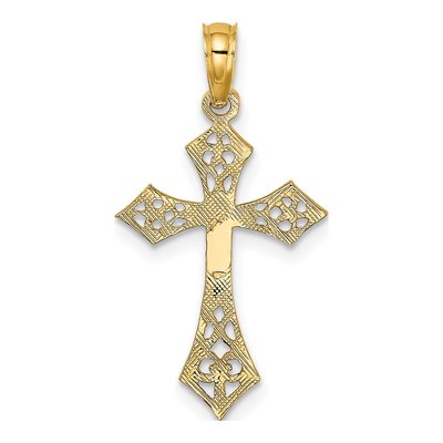 10K Yellow Gold Filigree Cross Pendant – view 4