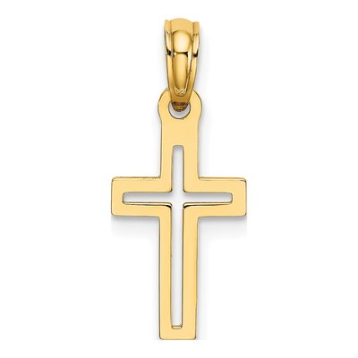 10K Yellow Gold Diamond-Cut Cross Pendant – view 5