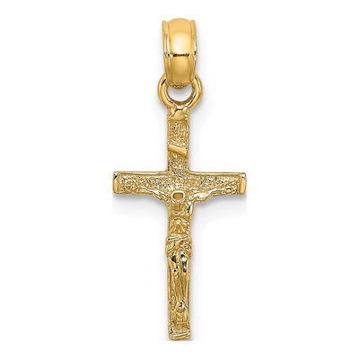 10K Yellow Gold Mini Crucifix Pendant