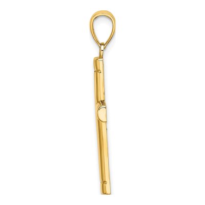 10K Yellow Gold Tubular Cross Pendant – view 3