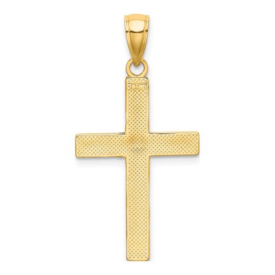 10K Yellow Gold Tubular Cross Pendant – view 5