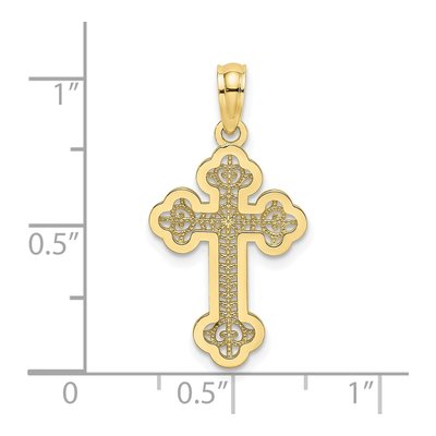10K Yellow Gold Lace Cross Pendant – view 3