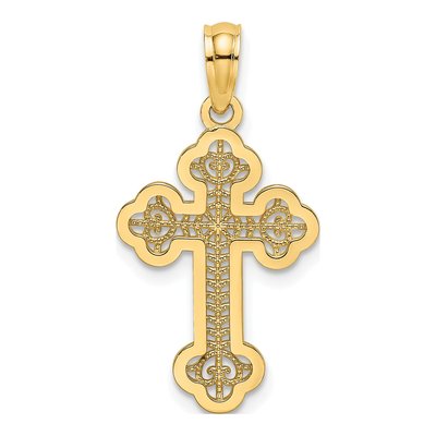 10K Yellow Gold Lace Cross Pendant