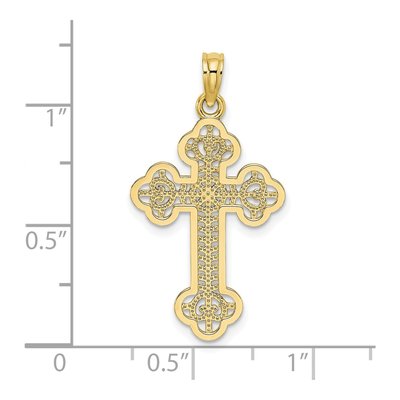 10K Yellow Gold Cut-Out Cross Pendant – view 4