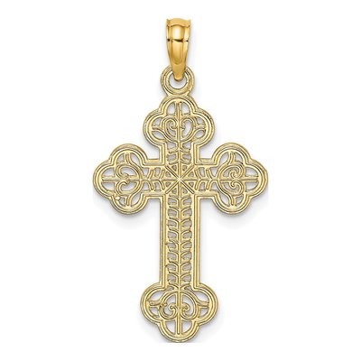 10K Yellow Gold Cut-Out Cross Pendant – view 5