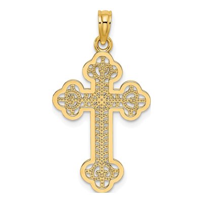 10K Yellow Gold Cut-Out Cross Pendant