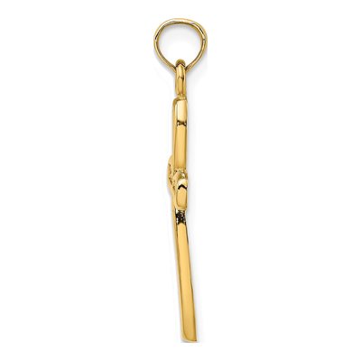 10K Yellow Gold Filigree Cross Pendant – view 3