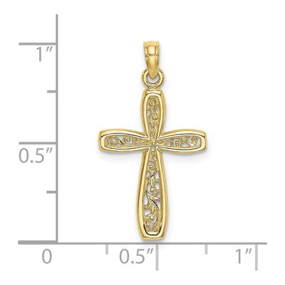 10K Yellow Gold Filigree Cross Pendant – view 4