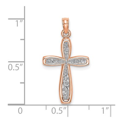 10K Rose Gold Filigree Cross Pendant – view 4
