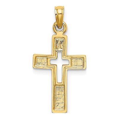 10K Yellow Gold Cut-Out Cross Pendant – view 5