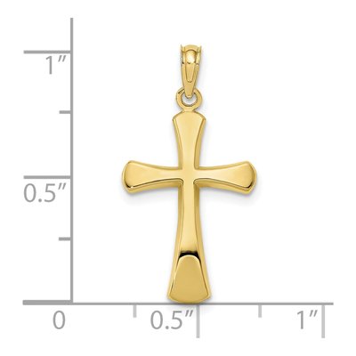10K Yellow Gold Beveled Cross Charm – view 4