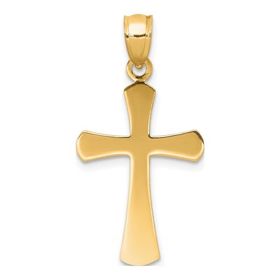 10K Yellow Gold Beveled Cross Charm – view 5