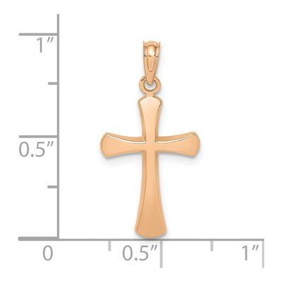 10K Rose Gold Beveled Cross Pendant – view 3