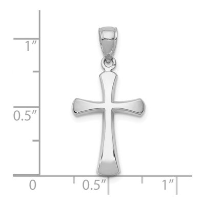 10K White Gold Beveled Cross Pendant – view 4