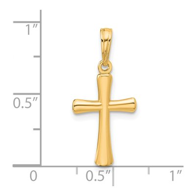 10K Yellow Gold Beveled Cross Pendant – view 4