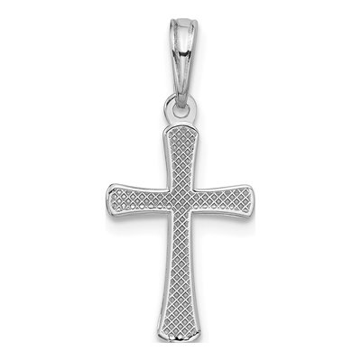 10K White Gold Beveled Cross Pendant – view 5