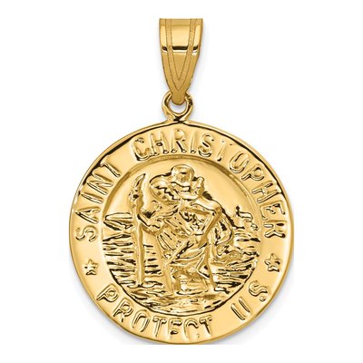 10K Yellow Gold Saint Christopher Medal Charm