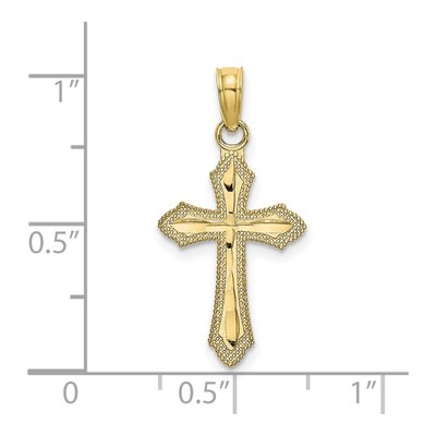 10K Yellow Gold Diamond-Cut Cross Pendant – view 4