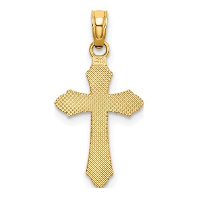 10K Yellow Gold Diamond-Cut Cross Pendant – view 5