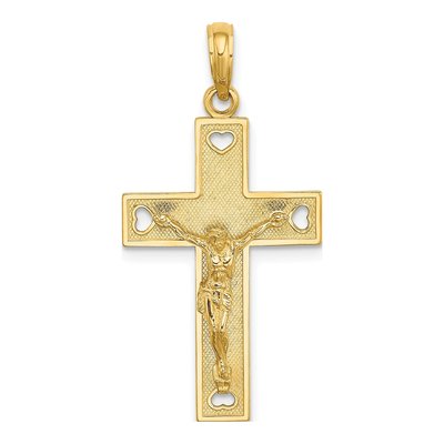 10K Yellow Gold I LOVE Jesus Cut-Out Heart Charm