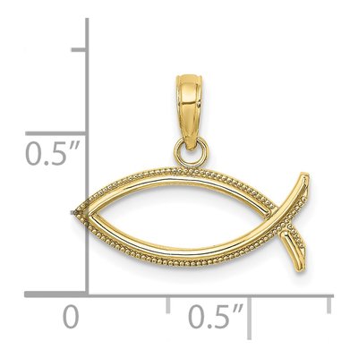 10K Yellow Gold Ichthus Fish Pendant – view 3