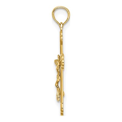 10K Yellow Gold INRI Crucifix Pendant – view 3