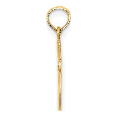10K Yellow Gold Small Beveled Cross Charm – view 3