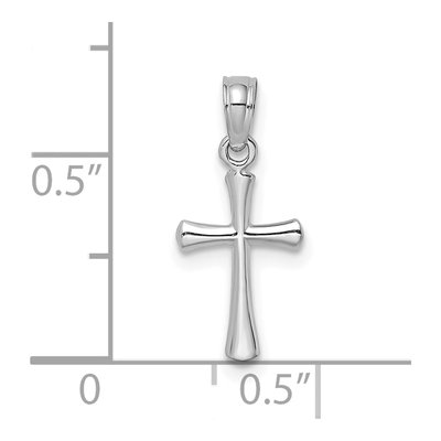 10K White Gold Small Beveled Cross Charm – view 3