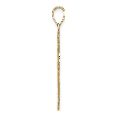 10K Yellow Gold Textured Beaded Cross Charm – view 3