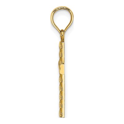 10K Yellow Gold Beaded Cross Pendant – view 3