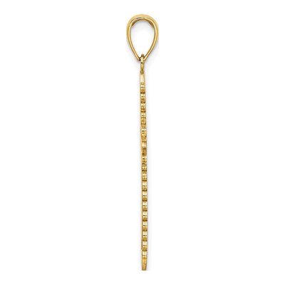 10K Yellow Gold Lace Border Cross Pendant – view 3