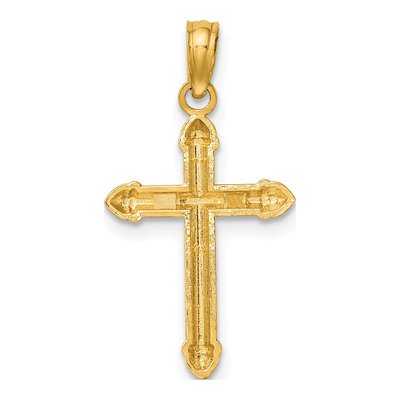 10K Yellow Gold Scroll Cross Pendant – view 5