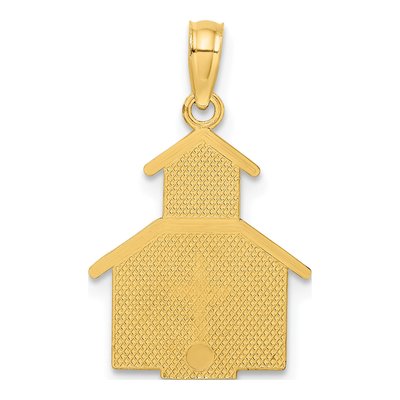 10K Yellow Gold Church Pendant – view 5