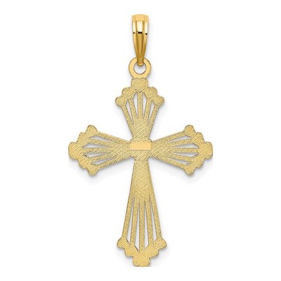 10K Yellow Gold Cut-Out Cross Heart Charm – view 5