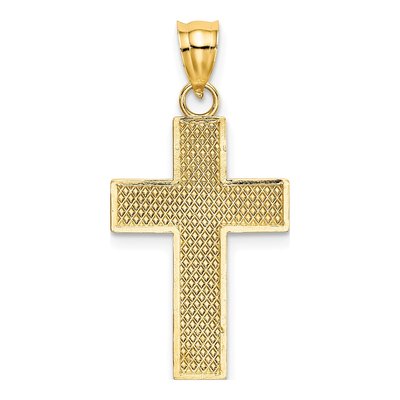 10K Yellow Gold Diamond-Cut Cross Charm – view 5