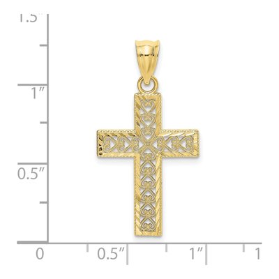 10K Yellow Gold Filigree Cross Pendant – view 4